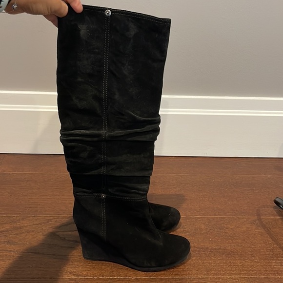 Prada Women’s Black Suede Slouch Pull on Boots Size 40/10 - Picture 8 of 13